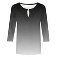 thumbnail image 4 of XIAfhje 3/4 Sleeve Shirts for Women Dressy Casual Blouse Round Neck Loose T-Shirt Casual Tunic Tops Soft Comfy Outfits Clothes 2024, 4 of 5