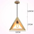 thumbnail image 5 of Lámpara colgante de madera, creativa, con cadena ajustable, de madera maciza, para dormitorio y cocina, 5 of 5