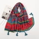 thumbnail image 5 of Bufanda tipo chal con borlas y diseño abstracto de cachemir para mujer, estilo retro, estilo pashmina, de alta calidad, con estampado floral, 5 of 5