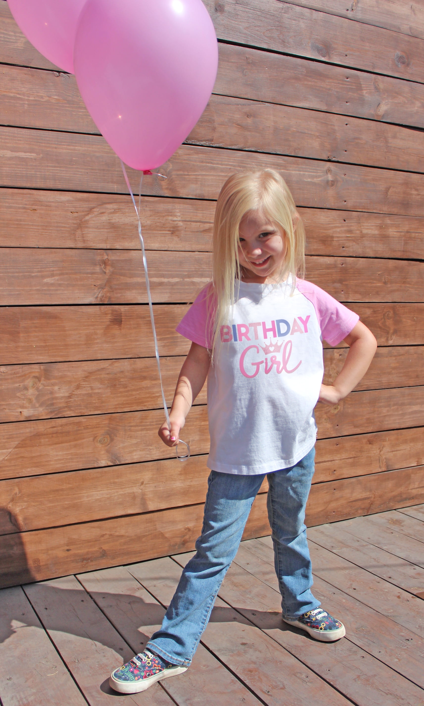 Wild and Happy Birthday Girl T-Shirt Princess Party Short Sleeve for Toddler Girl 5T