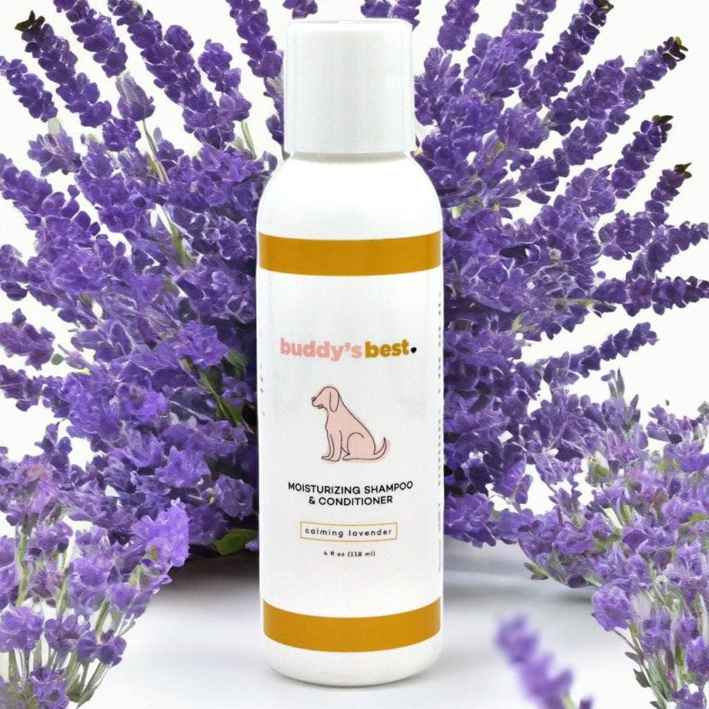 Buddy’s Best Travel-Size Dog Shampoo and Conditioner Moisturizing Shampoo, Calming Lavender, 4 fl oz