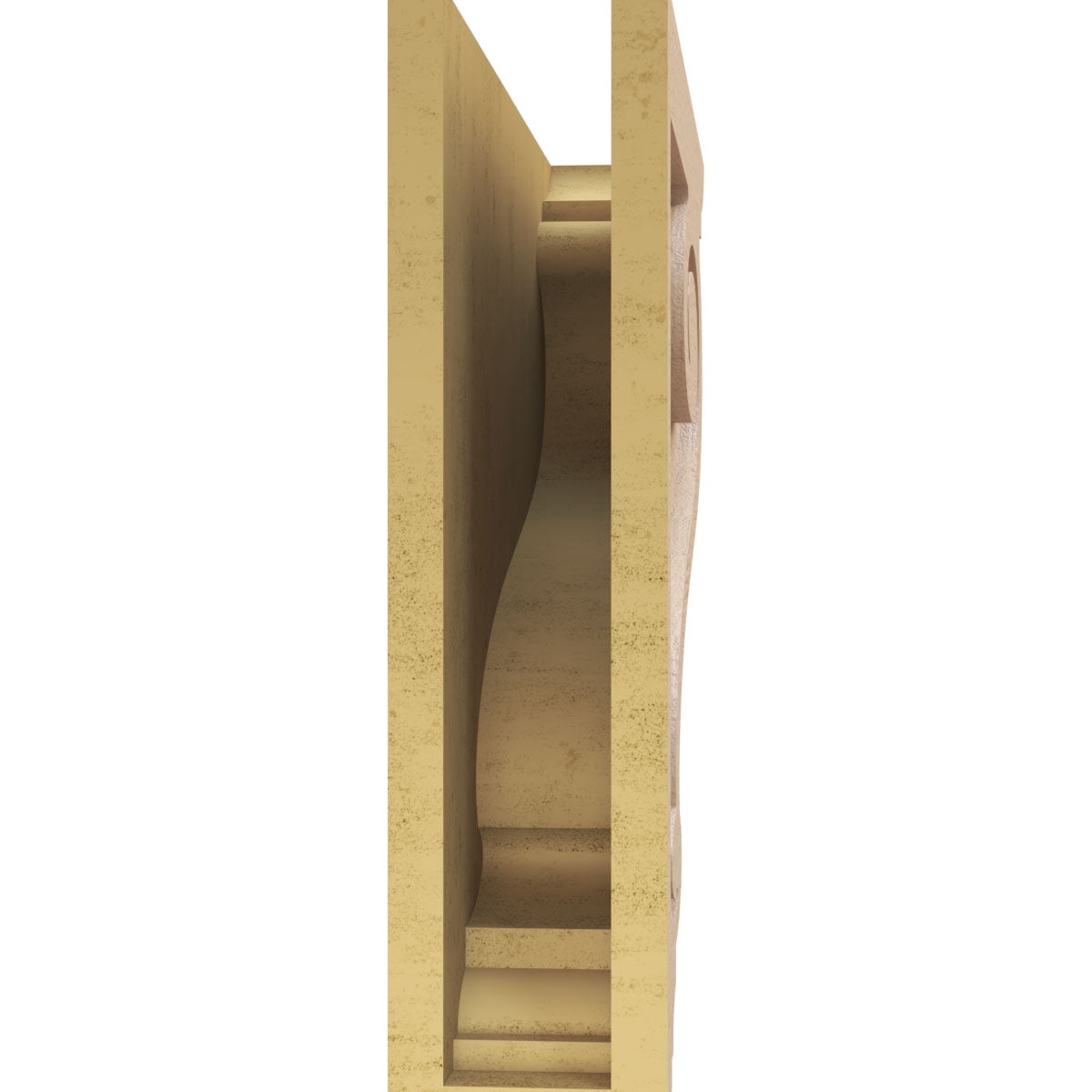 5"W x 20"D x 20"H Thin Scroll Rough Cedar Woodgrain TimberThane Corbel, Primed Tan