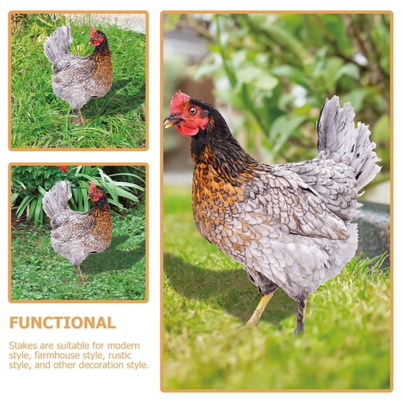 Realistic Acrylic Chicken Yard Stake Garden Decor Outdoor Ornament in Assorted Colors for Lawn and Patio