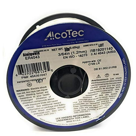 

ALCOTEC ER4043 Spool general purpose aluminum welding wire size (3/64 x 1 lb.)