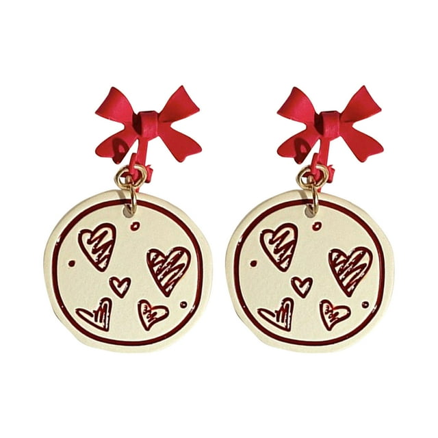 WILLBEST Boucles d'Oreilles en Velours Rouge avec Nœud pour Femmes Automne Hiver Bijoux de Mode Accessoires pour Cheveux
