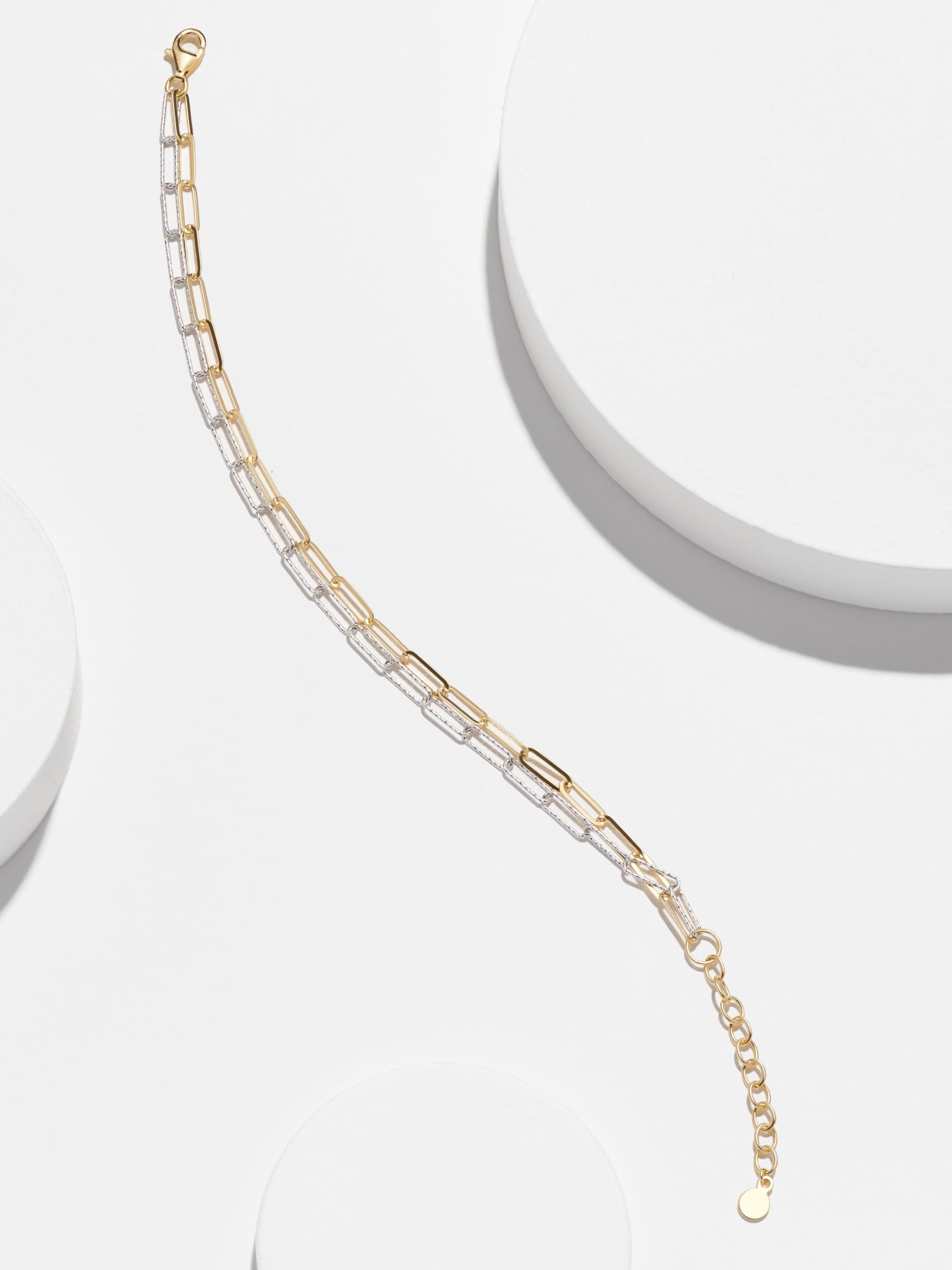 Double Link Paper Clip Bracelet, 6.75" + 1.25" Extension, Adult Female