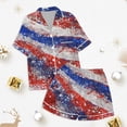thumbnail image 3 of Kids' 4th Of July Printed Satin Pajama Set Short Sleeve, 3 of 4
