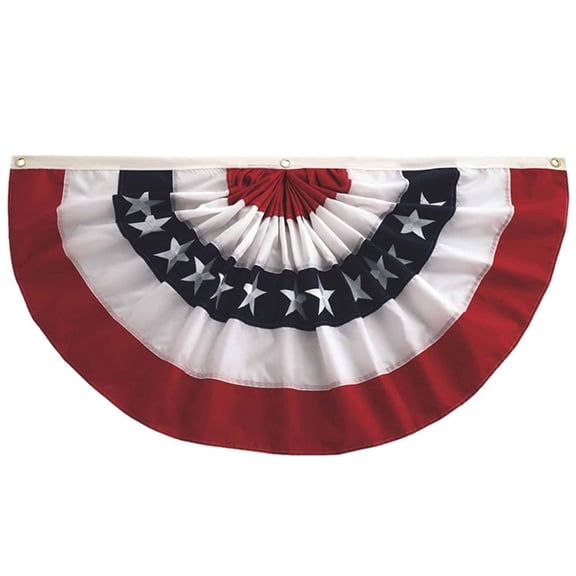 In the Breeze 3675 — 3' x 6' Classic Stars & Stripes Bunting — American Flag Bunting Decoration for Fourth of July