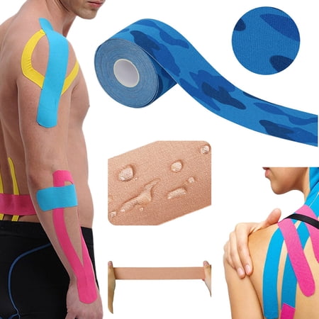 WUXIAB Multi Pack Tape Body Support Tape Flexible Support Tape Body Care Tape On Field Protection 5cm x 5m Blue Camo Athletic Sports Tape Easy Tear Breathable Cotton for Joint Support WUXIAB Multi Pack Tape Body Support Tape Flexible Support Tape Body Care Tape On Field Protection 5cm x 5m Blue Camo Athletic Sports Tape Easy Tear Breathable Cotton for Joint Support