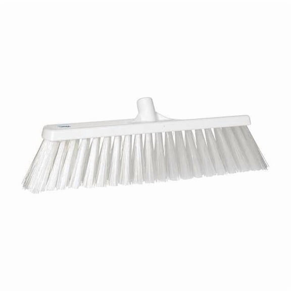 Vikan 2 1/2 x 19 in Sweep Face Broom Head, Stiff, Synthetic, White 29205