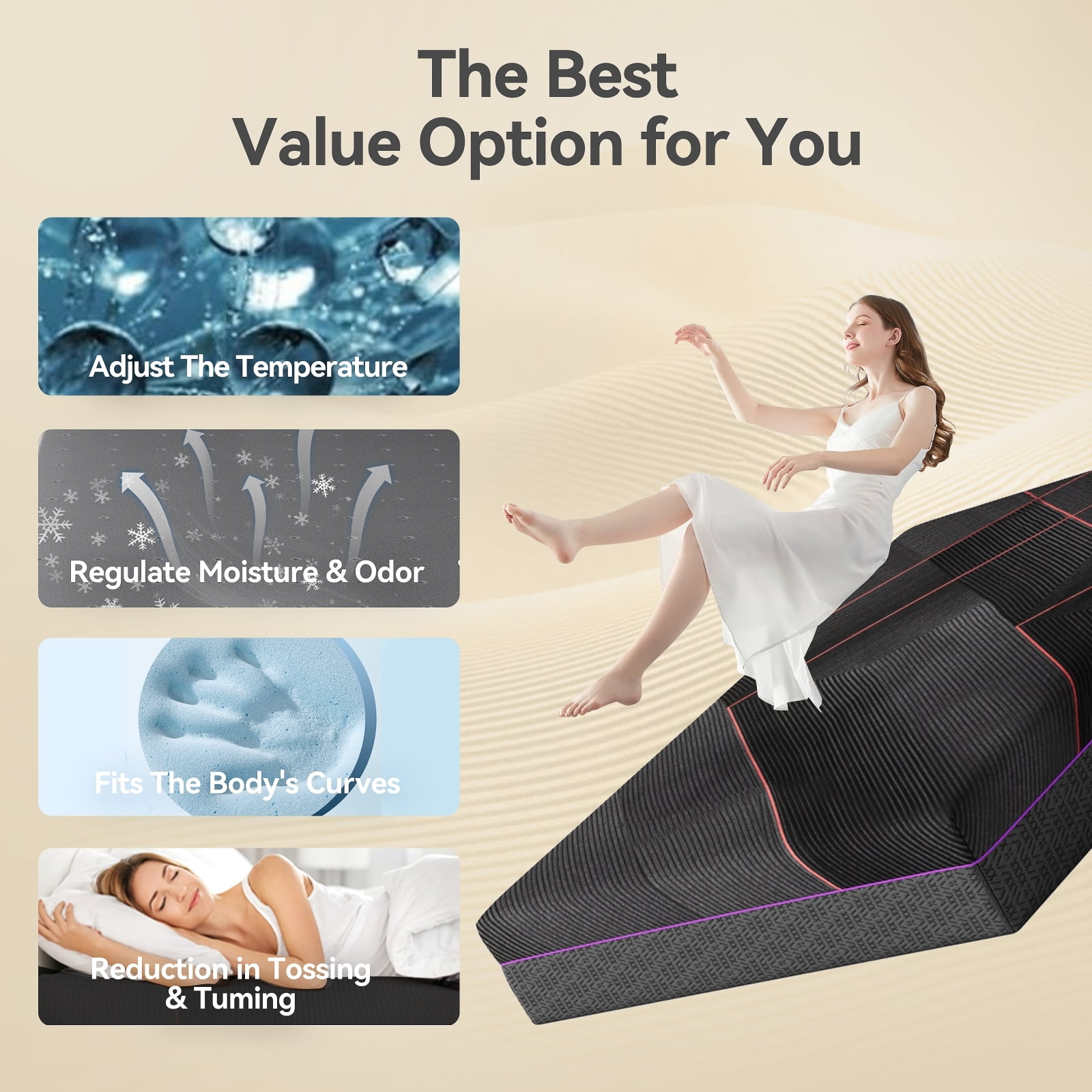Sailvan Full Size Mattress 12 Inch, Full Mattress in a Box with Gel Memory Foam Mattress, Medium Firm Double Mattress for Pressure Relief, Fiberglass Free, CertiPUR-US Certified, Motion Isolation