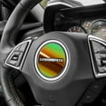 thumbnail image 3 of IPG Compatible with 2017-2024 Camaro Carbon Fiber Steering Wheel Accent Decal Cover Chevy Wrap Skin Do it Yourself Kit Decorative Stickers (Mirror Gold to Green), 3 of 6