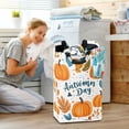 thumbnail image 5 of Yayeee Freestanding Laundry Hamper with Handle Collapsible Large Storage Basket for Clothes, Pumpkins Pattern, 5 of 7