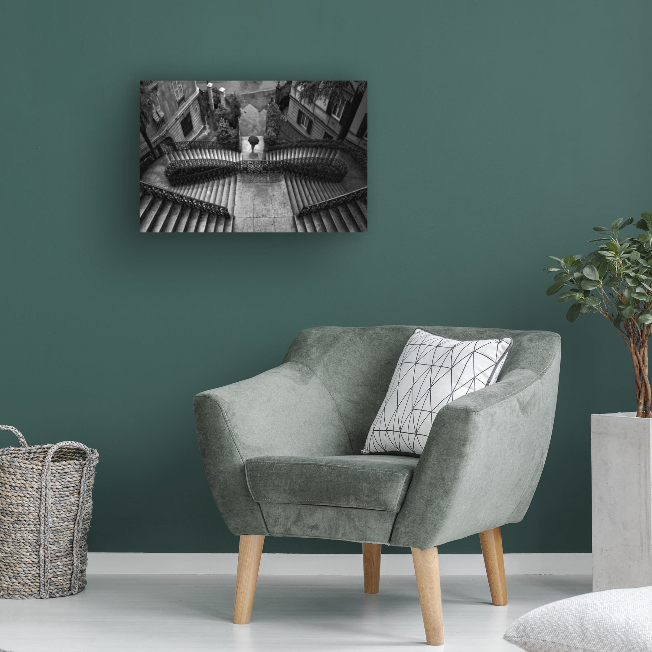 Canvas Wall Art - Domenico Montemagno 'Scalinata Poli' Wall Art for Living Room, Bedroom, or Office Décor by Trademark Fine Art - 47 x 30 Inches