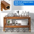 thumbnail image 5 of Uforic 36" Shower Seating Bench with Storage Shelf, Teak Wood Shower Stool with Non-Slip Pads, Brown, 5 of 10