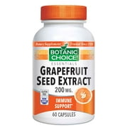 Botanic Choice Grapefruit Seed Extract 200 mg. Immune Support Dietary Supplement, 60 capsules