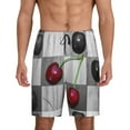 thumbnail image 2 of Rocae Cherries laid for Men's Soft Sleep Pajama Shorts, Waistband and Pockets, 2 of 9