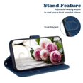 thumbnail image 3 of Compatible con Nokia G42 5g Funda tipo billetera Flip Pu Cuero Relieve Flores rosas Soporte magnético Ranuras para tarjetas Cubierta, 3 of 5