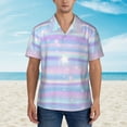 thumbnail image 4 of Kll Men'S Hawaiian Shirt Short Sleeve Button Down Beach Shirts-Striped Gradient, 4 of 8