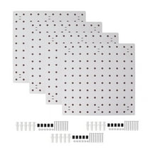 4 Piece Pegboard Wall Organizer, White Hanging, for Craft Room, Garage, Kitchen, Living Room