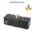 thumbnail image 2 of [UL Listed] Cable Matters 3-Pack 3 Outlet Wall Adapter, 3 Outlet Power Cube Tap, Outlet Splitter / 3 Way Plug Adapter in Black, 2 of 7