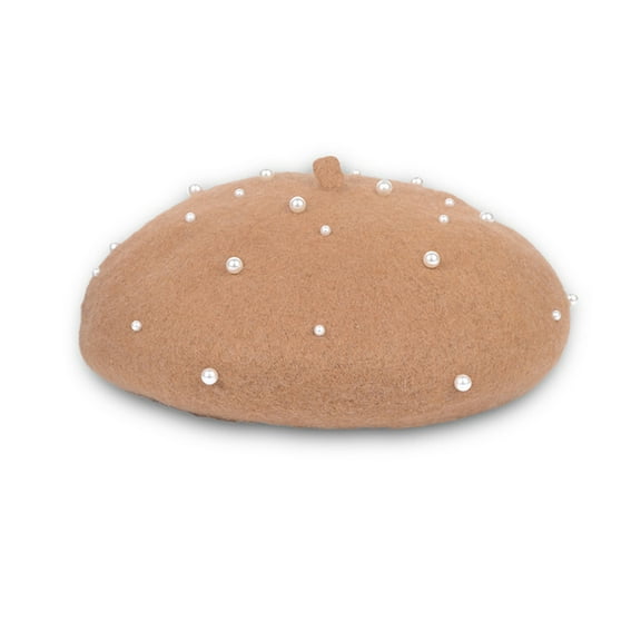 SEWCHICS Women's Light Brown Wool Beret Hat 1 Piece Breathable Soft Headwear for Daily Casual Wear