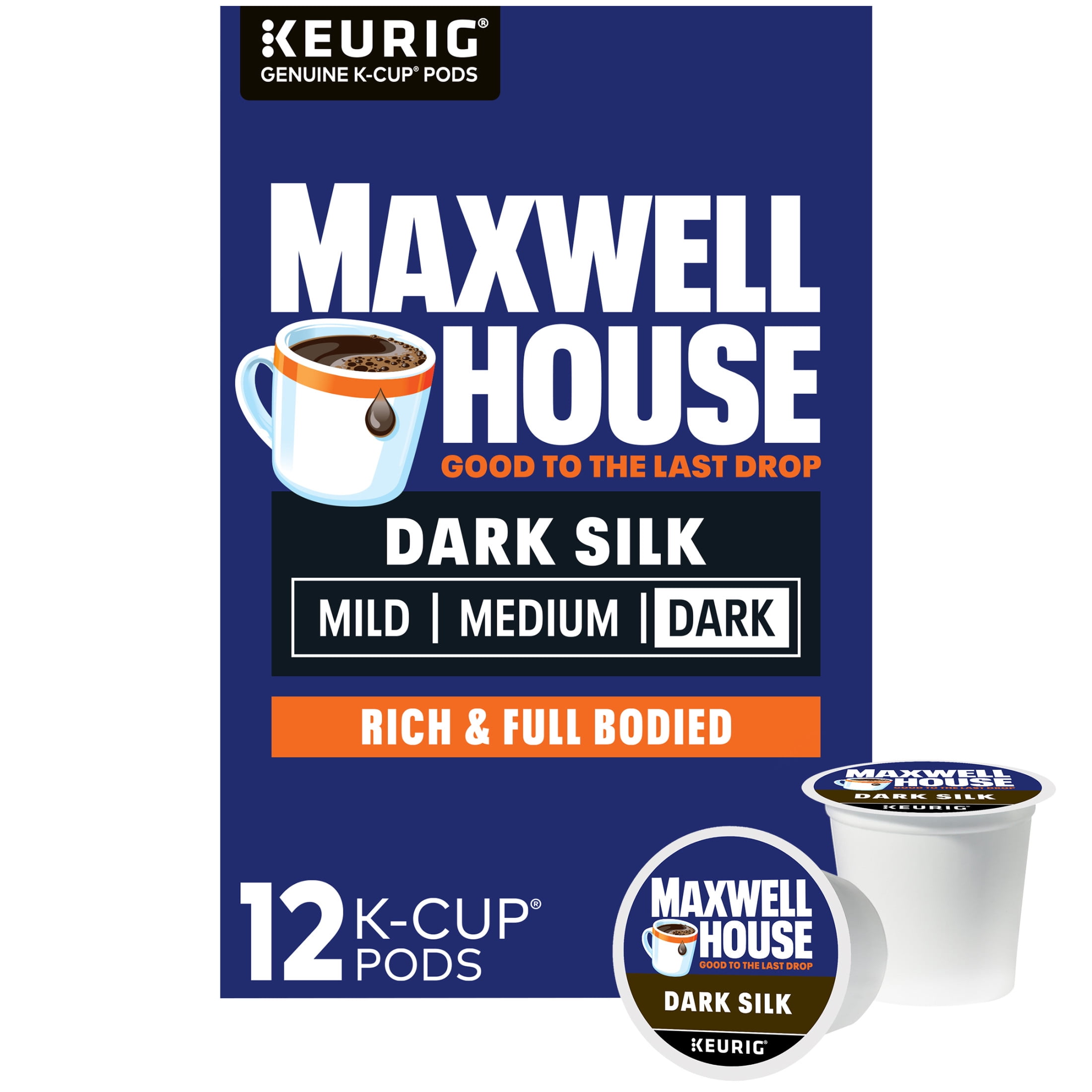 (3 pack) Maxwell House Dark Silk Dark Roast K-Cup® Coffee Pods, 12 ct Box