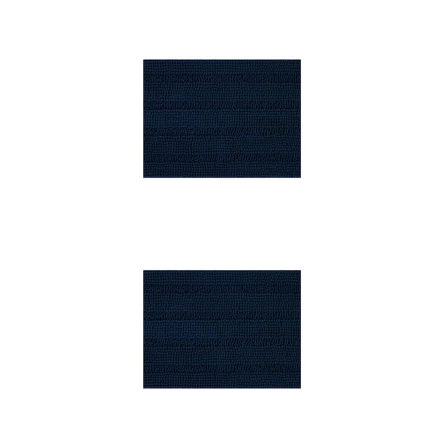 Matsuzay Alfombrilla absorbente antideslizante elegante y cómoda para baño fácil de instalar alfombrilla para suelo de baño azul marino Azul marino 43*61 2piezas