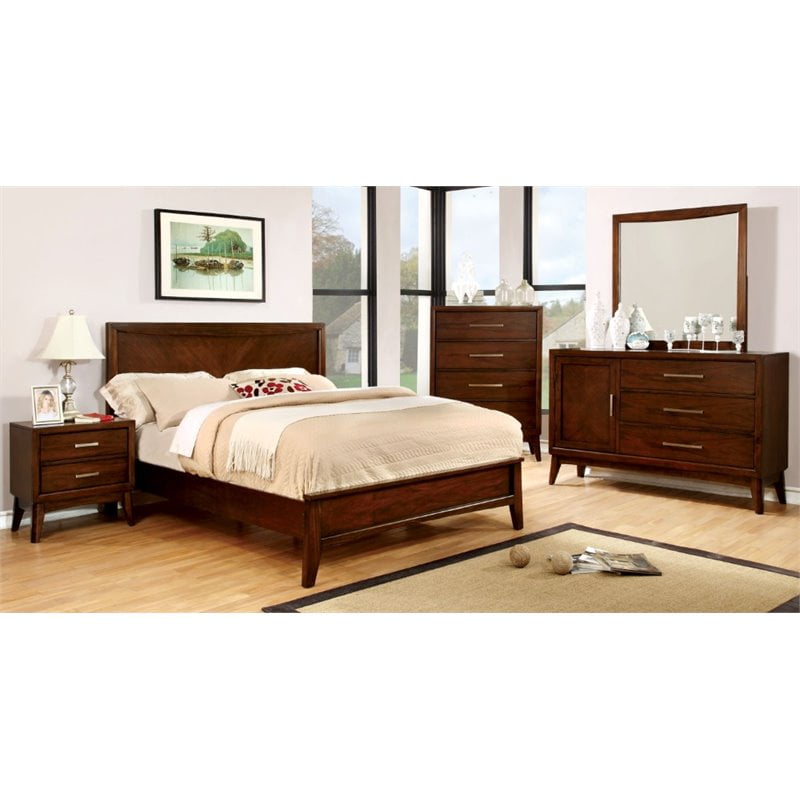 Furniture Of America Bryant 4 Piece California King Bedroom Set In Brown Cherry Walmart Com