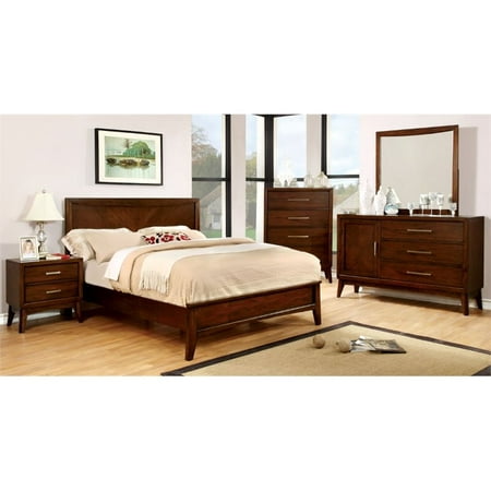 Furniture Of America Bryant 4 Piece California King Bedroom Set In Brown Cherry