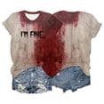 thumbnail image 3 of T-Shirts pour Femmes Mode Décontractée T-Shirts à Manches Longues pour Superposition Imprimé Col Rond Manches Courtes T-Shirts à Manches Longues pour Femmes Col Roulé Perlé Chandail T-Shirt Coton, 3 of 3