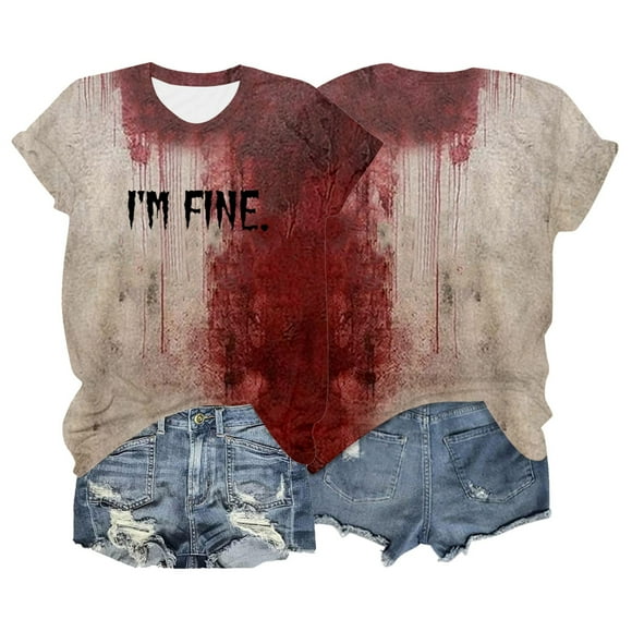 ERFCXS Halloween Costume for Women Ghost Walking Campfire Nightlight Womens Casual Fashion Printed Crew Neck Short Sleeve Pullover T Shirt Bat Cozy Adult Vampire Dress Coffee 2XL