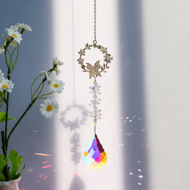 Dvkptbk Catcher Courtyard Wind Chime Decorative Glass Pendant