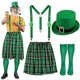 thumbnail image 1 of Saint Patrick's Day Costume Set Over Knee Socks Plaids Apron for Man Adult, 1 of 5