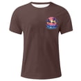 thumbnail image 4 of T-shirts for Men Print Coconut Tree Blouses Round Neck Casual Short Sleeve Round-Neck Top Brown L Mens Tops, 4 of 4
