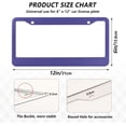 thumbnail image 4 of GZHJMY Blue Purple Solid Color License Plate Frames 2PCS Car License Plate Holder with Screw Parts Cover Set Automotive Car Accessories Decor for Universal US Vehicles, 4 of 7