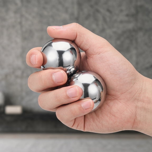 NICEXMAS 2 Pairs Stainless Steel Baoding Handheld Massage Exercise for Muscle Relaxation and Stress Relief Therapy