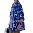 thumbnail image 2 of Male Oversized Shirt Letter Pattern Printed Turn Down Collar Single Breasted Short Sleeve Shirt Top for Men, 2 of 8