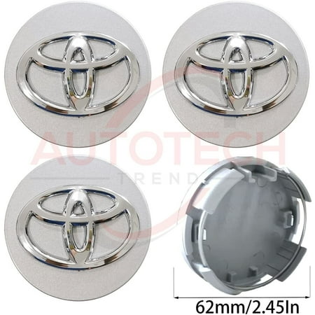 JDMOTIVE 62mm Wheel Covers & Hub Caps ABS Silver Chrome Fits Toyota, 4 Pack