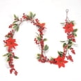 thumbnail image 1 of Guirlande de Verdure Artificielle 6.5 Pieds Guirlande de Houx de Noël Hiver Guirlande de Verdure Artificielle avec Baies Rouges et Feuilles de Houx pour Décoration de Table Murale de Maison Cheminée, 1 of 8