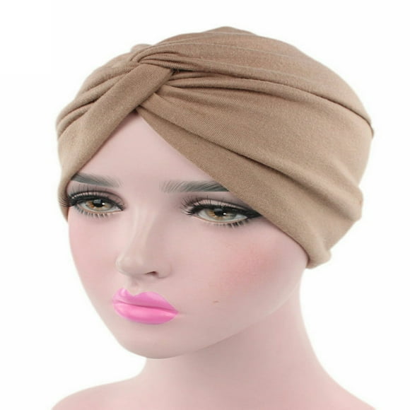 HLONKStretchy Turban Cap Head Wrap Band Women‘s Hairband Sleep Hat Indian Scarf Hats
