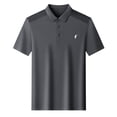 thumbnail image 4 of Mens Big and Tall Polo Shirts 3 Buttons Cotton Short Sleeve Pique Golf Tennis Shirt Collared Basic Shirts Breathable Soft Classic Polos Size 4XL Dark Gray, 4 of 5