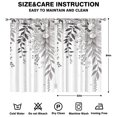 thumbnail image 2 of Grey Plant Leaves Curtains-blackout Curtains Bedroom Decor Living Room Darkening Grommet Window Drapes 2 Panels Set 52"x 84", 2 of 2