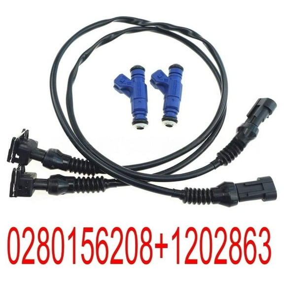 2 piece fuel injector 0280156208 1202863 for Polaris Sportsman with wiring harness