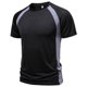 thumbnail image 3 of Tops para hombre, blusas y camisas de cuello redondo y manga corta para hombre Camisa de manga corta con cuello redondo y bloques de color liso de malla para hombre Blusas deportivas casuales Camisas, 3 of 8