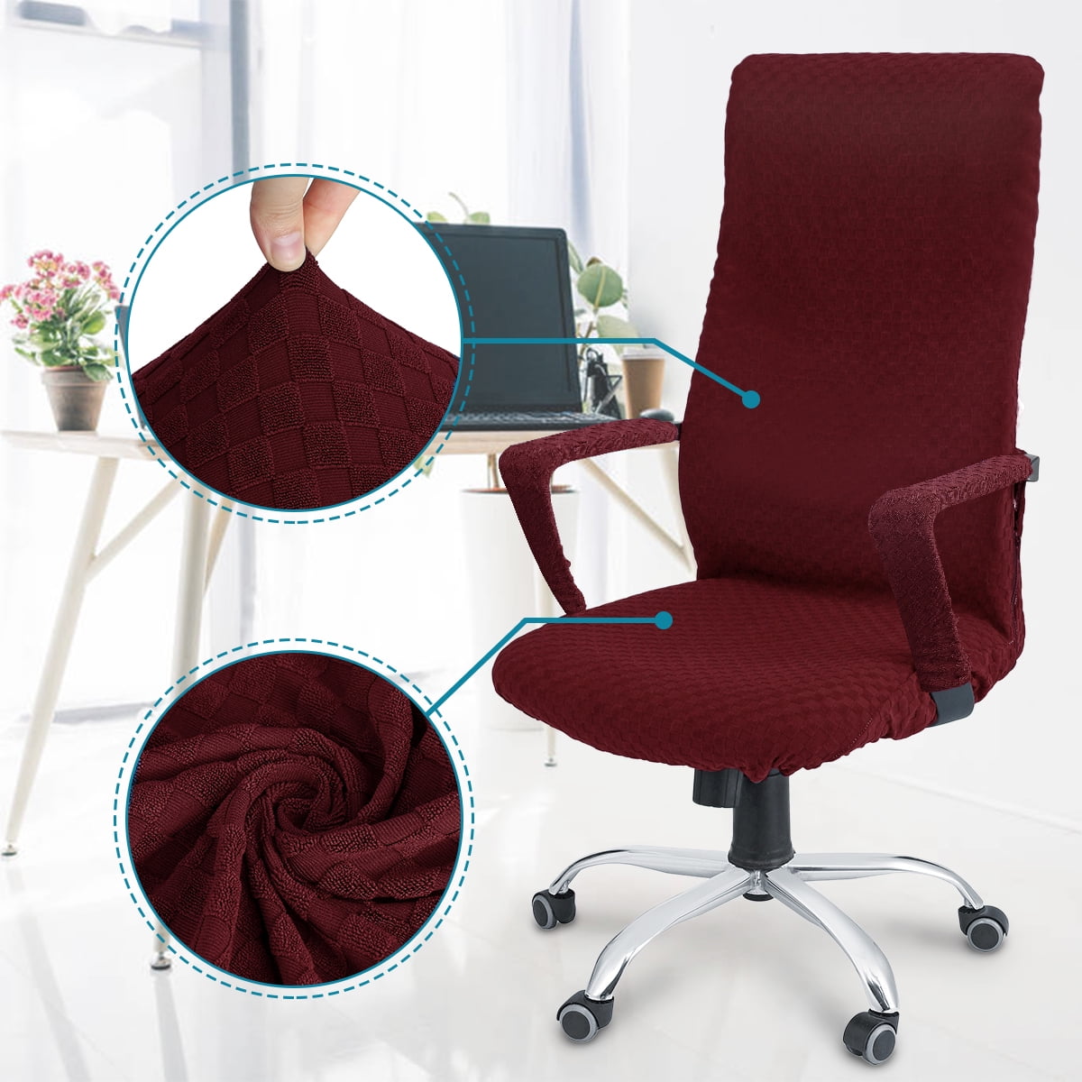 Details about   OFFICE CHAIR COVER High Back Large Black CAVEEN Chair Not Included 
