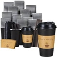 thumbnail image 1 of Tazas de café Lamosi, paquete de 50 unidades, con tapas, palitos y fundas, 1 of 6