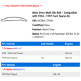 thumbnail image 2 of Main Drive Multi Rib Belt - Compatible with 1994 - 1997 Ford Taurus GL 1995 1996, 2 of 2