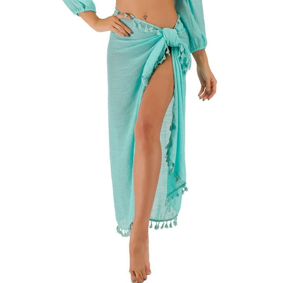 gakvbuo Summer Beach Cover Up Dress For Women Swimwear Bikini Bathing Suit Coverups Women's Sexy Vacation Beach Dress Sun Fringe Smock Strap Skirt