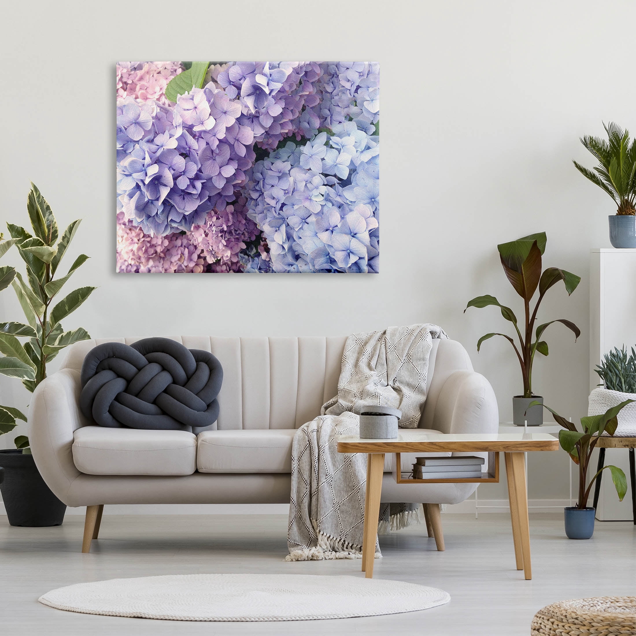 Pastel Hydrangea Flower Petals Botanical & Floral Photograph Gallery Wrapped Canvas Print Wall Art